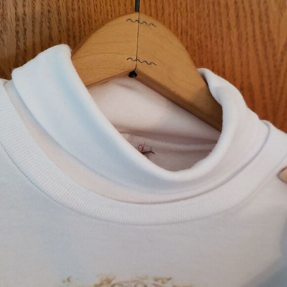 Adorable Vintage Nutcracker Christmas Sweatshirt One Pc Turtleneck Layered Look - Picture 5 of 9